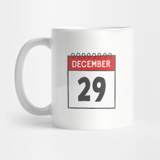 December 29th Daily Calendar Page Illustration Mug